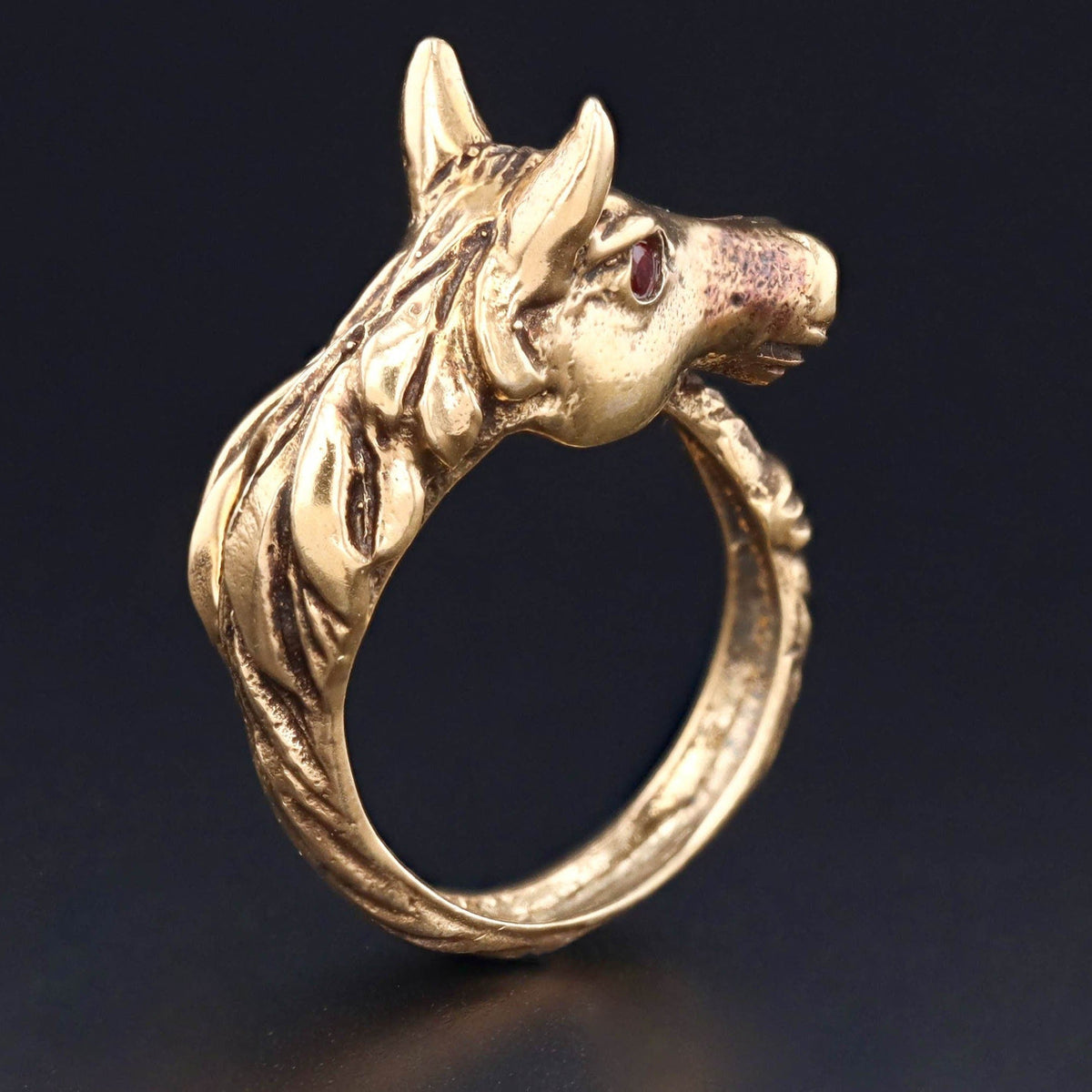Vintage Horse Wrap Around Ring of 14k Gold - Trademark Antiques