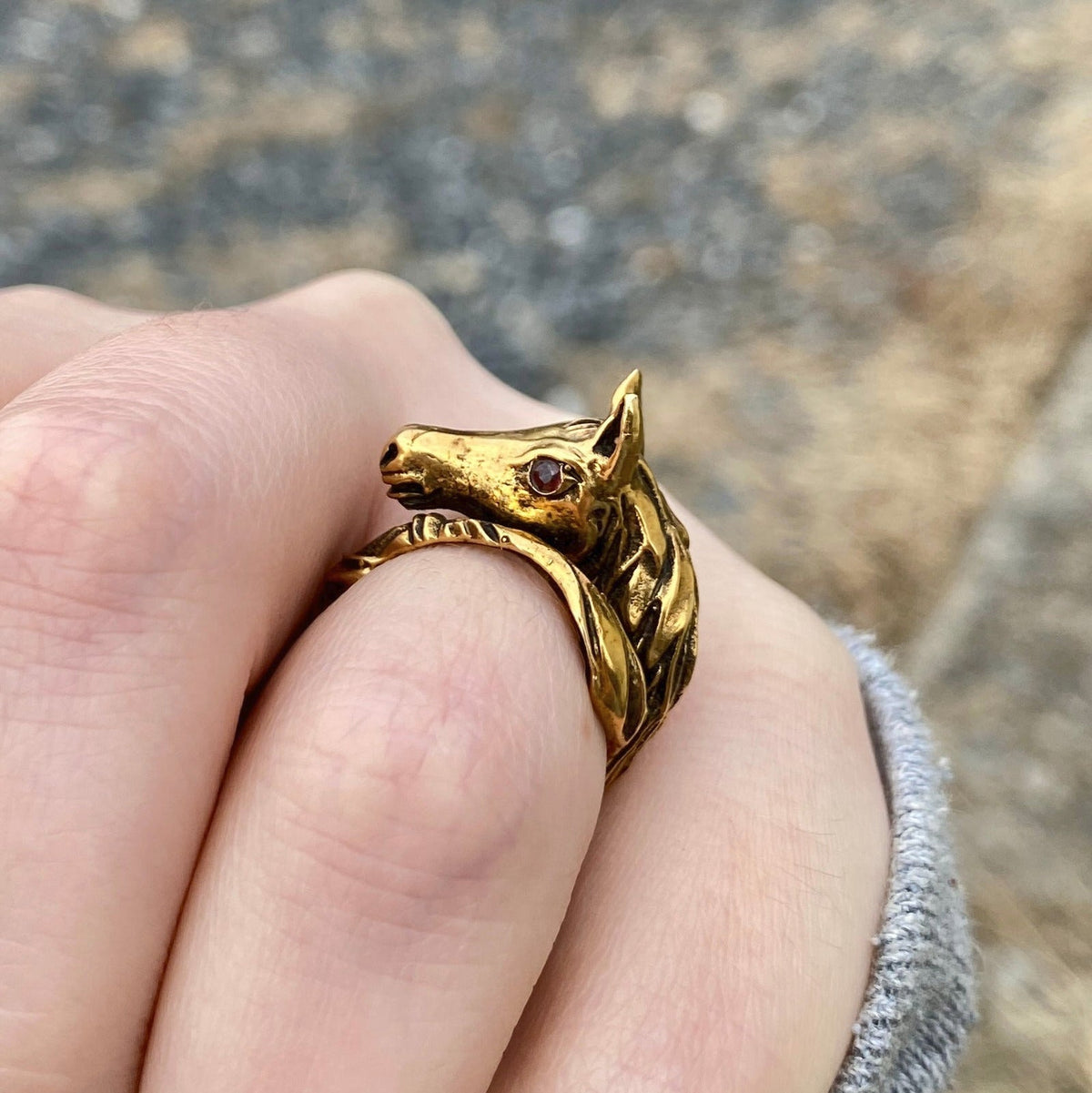 Vintage Horse Wrap Around Ring of 14k Gold - Trademark Antiques