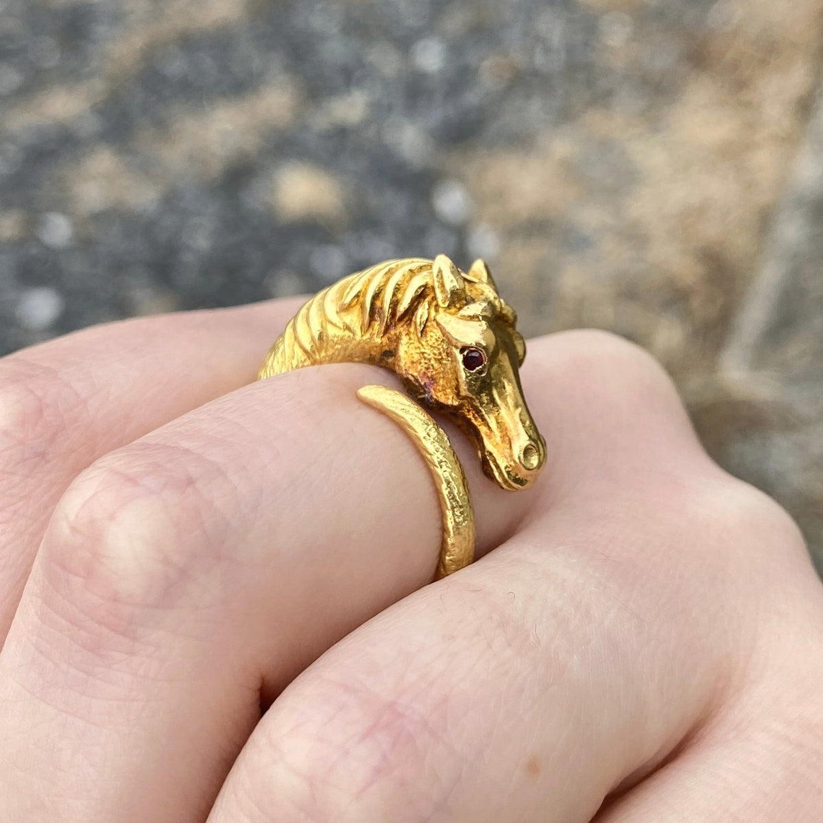 Vintage Horse Wrap Around Ring of 18k Gold - Trademark Antiques