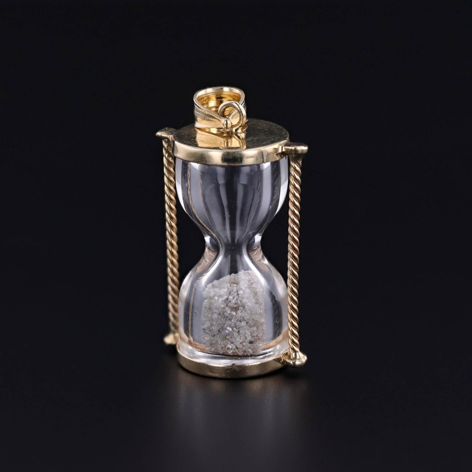 Vintage Hourglass Charm of 10k Gold - Trademark Antiques
