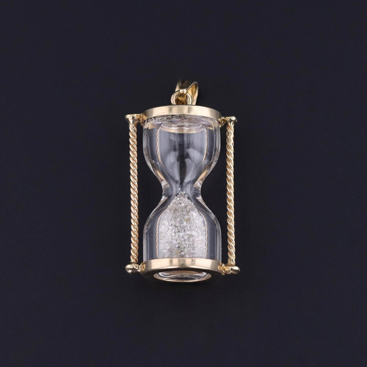 Vintage Hourglass Charm of 10k Gold - Trademark Antiques
