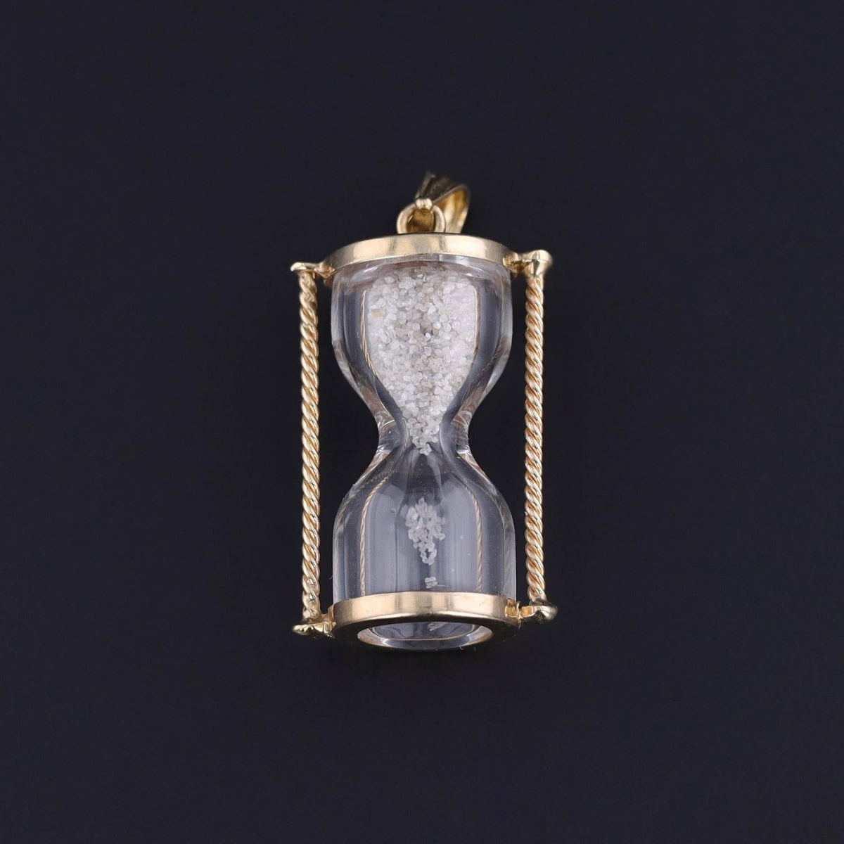 Vintage Hourglass Charm of 10k Gold - Trademark Antiques