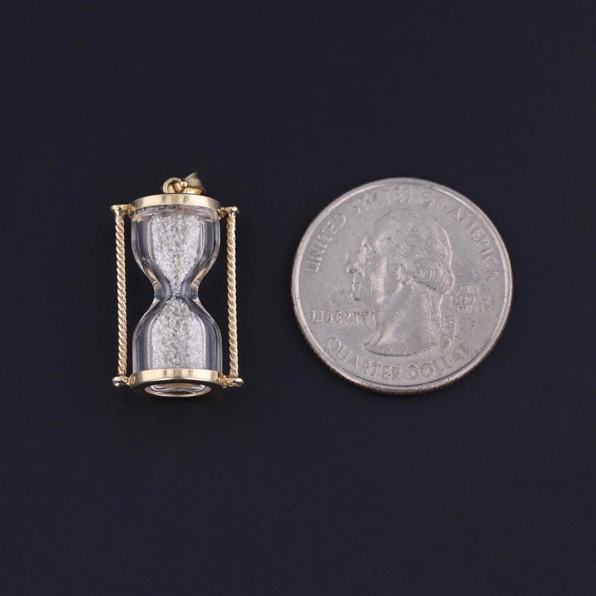 Vintage Hourglass Charm of 10k Gold - Trademark Antiques