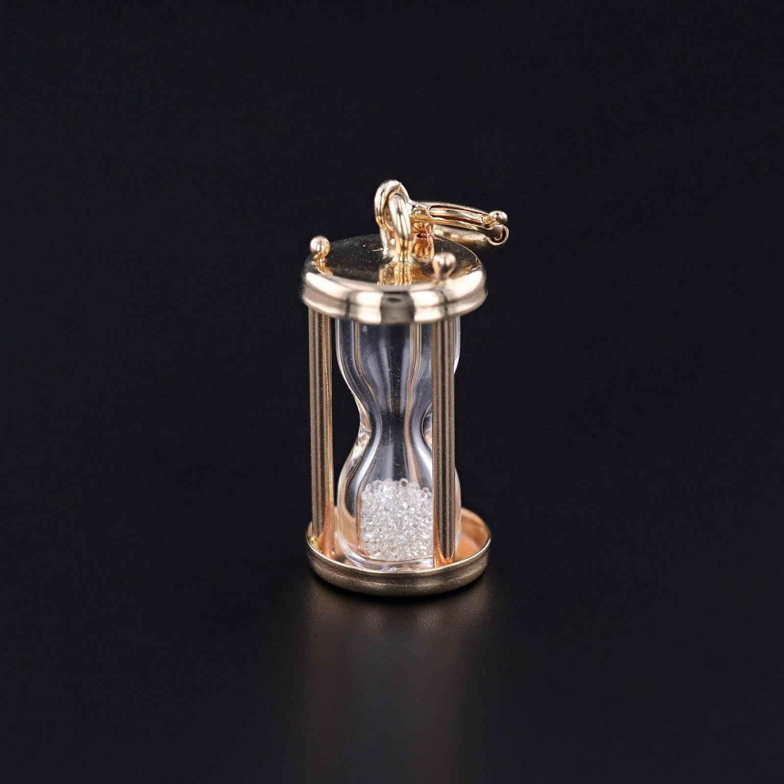 Vintage Hourglass Charm of 14k Gold - Trademark Antiques