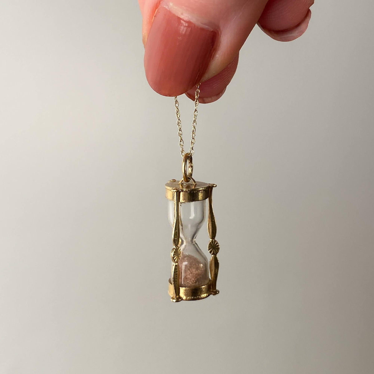 Vintage Hourglass Charm of 14k Gold - Trademark Antiques