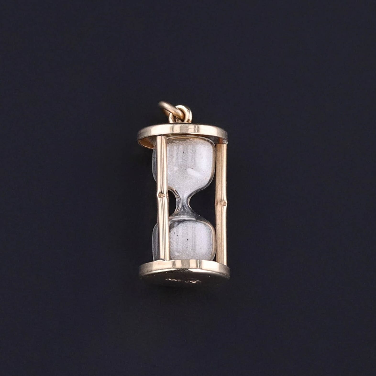 Vintage Hourglass Charm of 14k Gold - Trademark Antiques