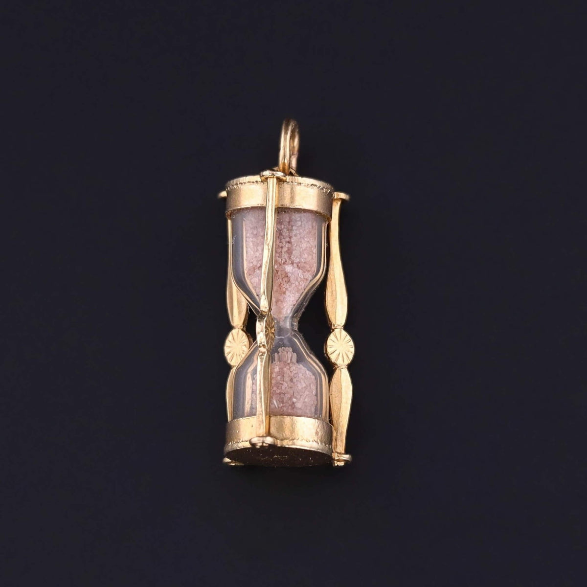 Vintage Hourglass Charm of 14k Gold - Trademark Antiques