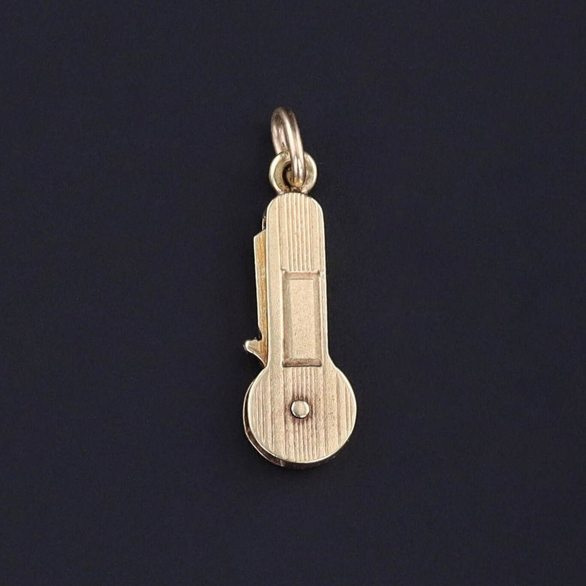 Vintage I LOVE U Moveable Key Charm of 14k Gold - Trademark Antiques