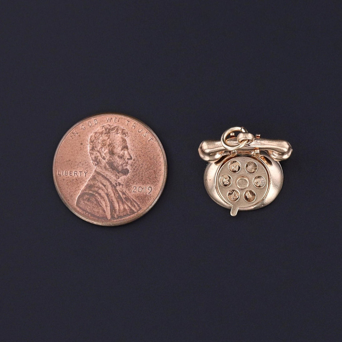 Vintage I Love You Telephone Charm of 10k Gold - Trademark Antiques