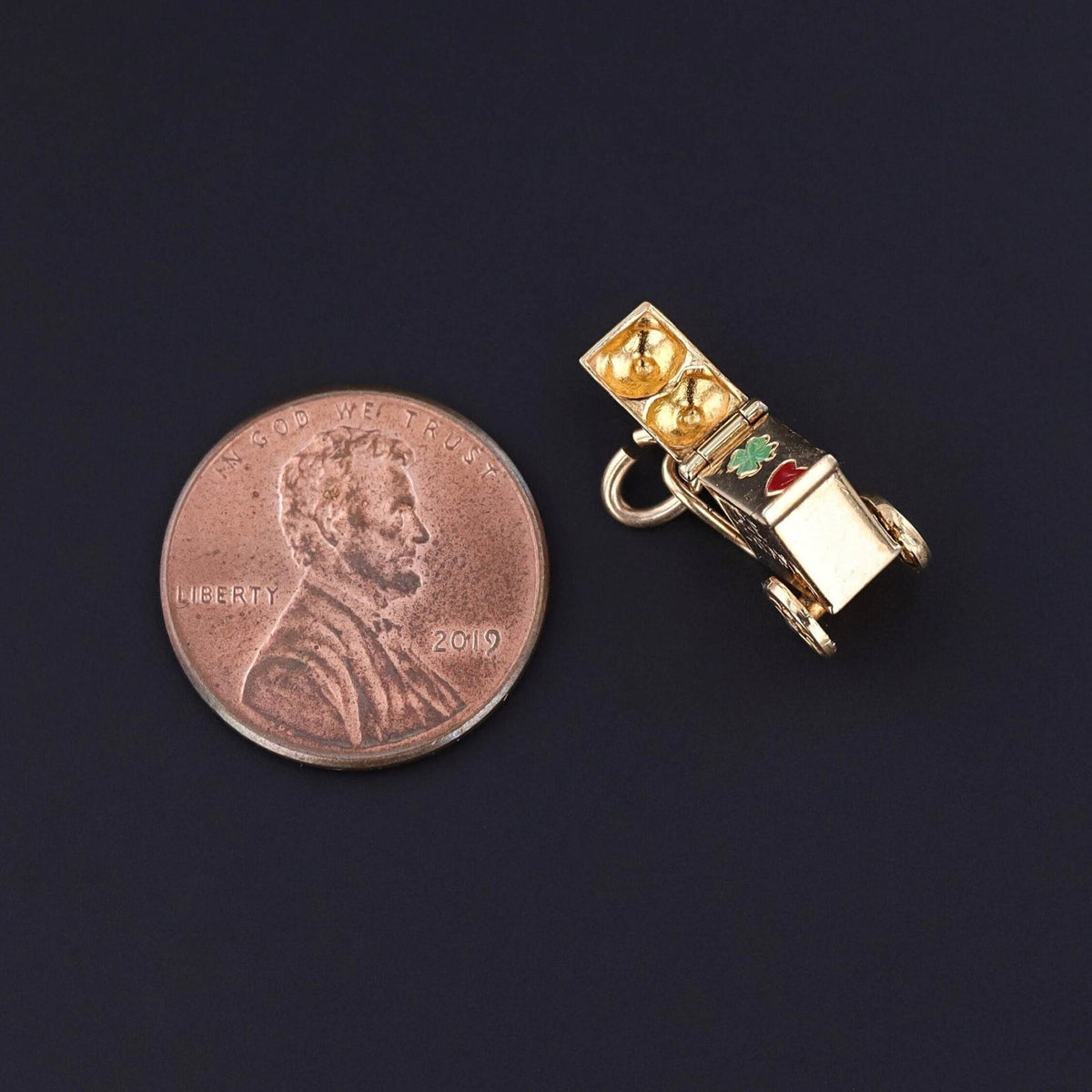Vintage Ice Cream Cart Charm of 14k Gold - Trademark Antiques