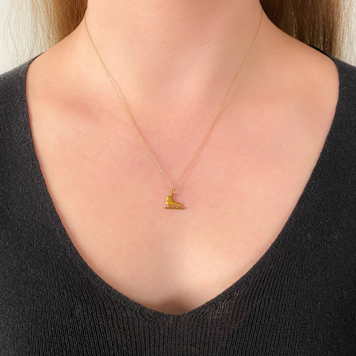 Vintage Ice Skate Charm of 14k Gold - Trademark Antiques
