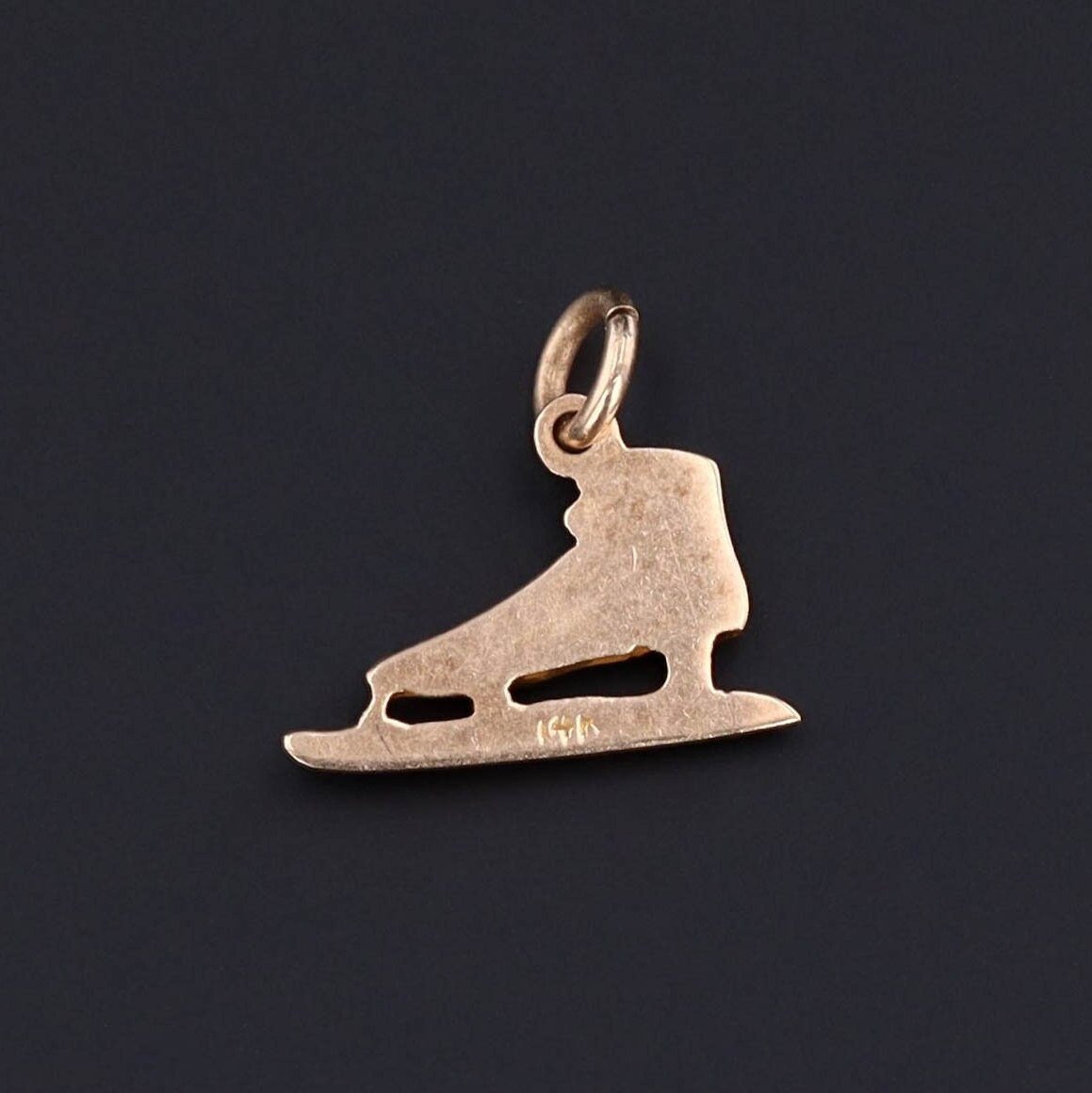 Vintage Ice Skate Charm of 14k Gold - Trademark Antiques