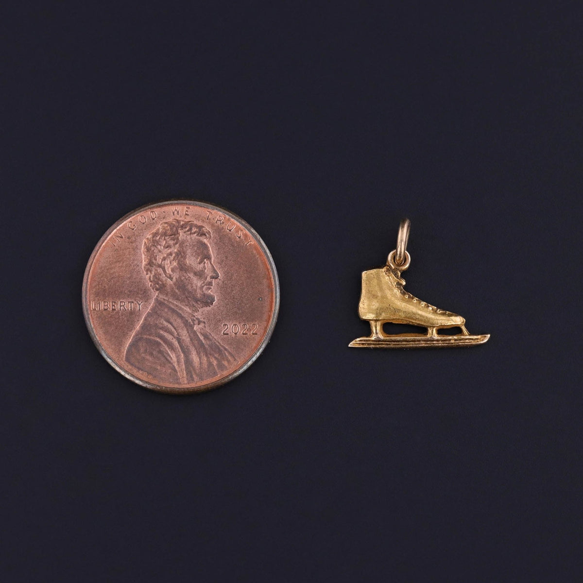 Vintage Ice Skate Charm of 14k Gold - Trademark Antiques