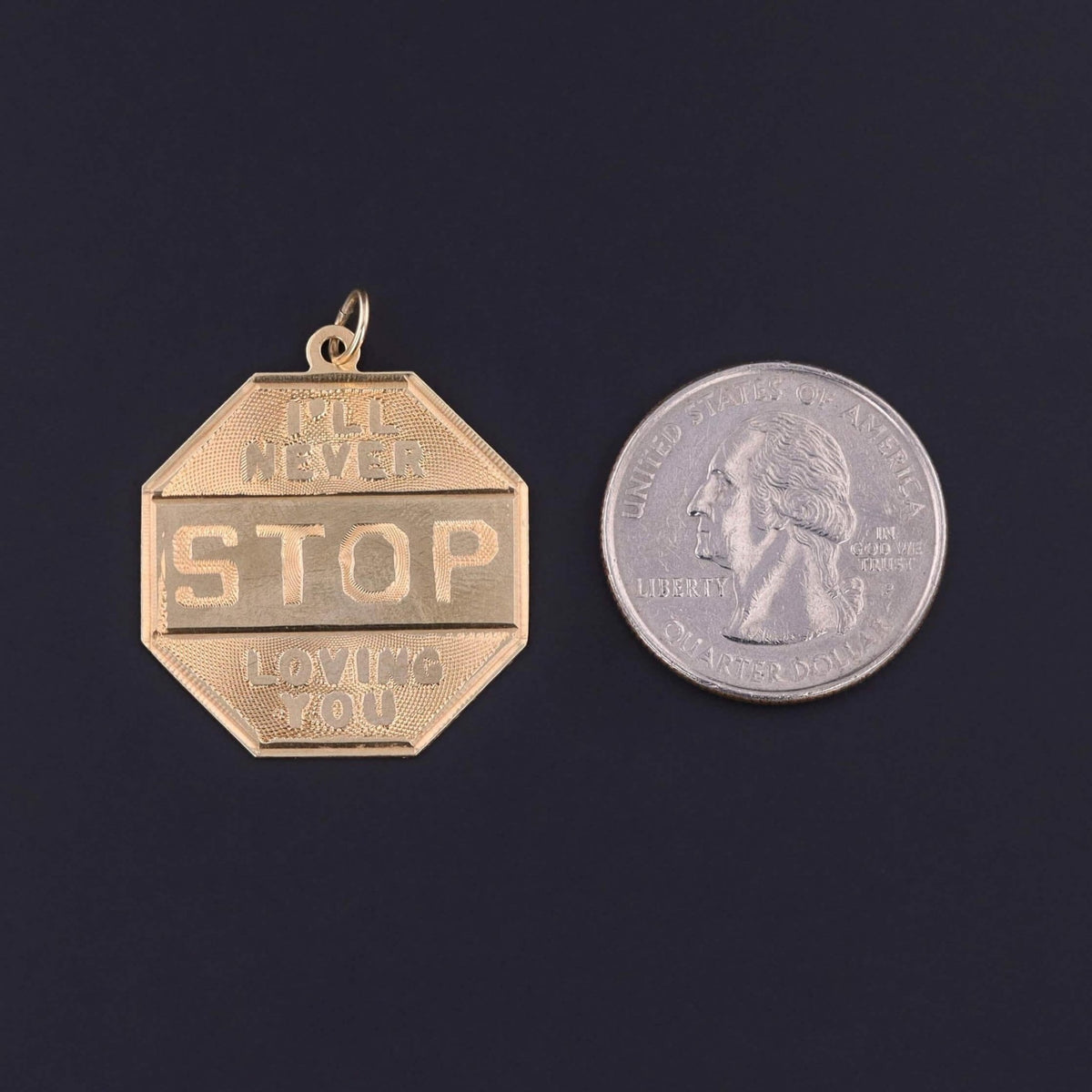 Vintage I'll Never Stop Loving You Pendant of 14k Gold - Trademark Antiques