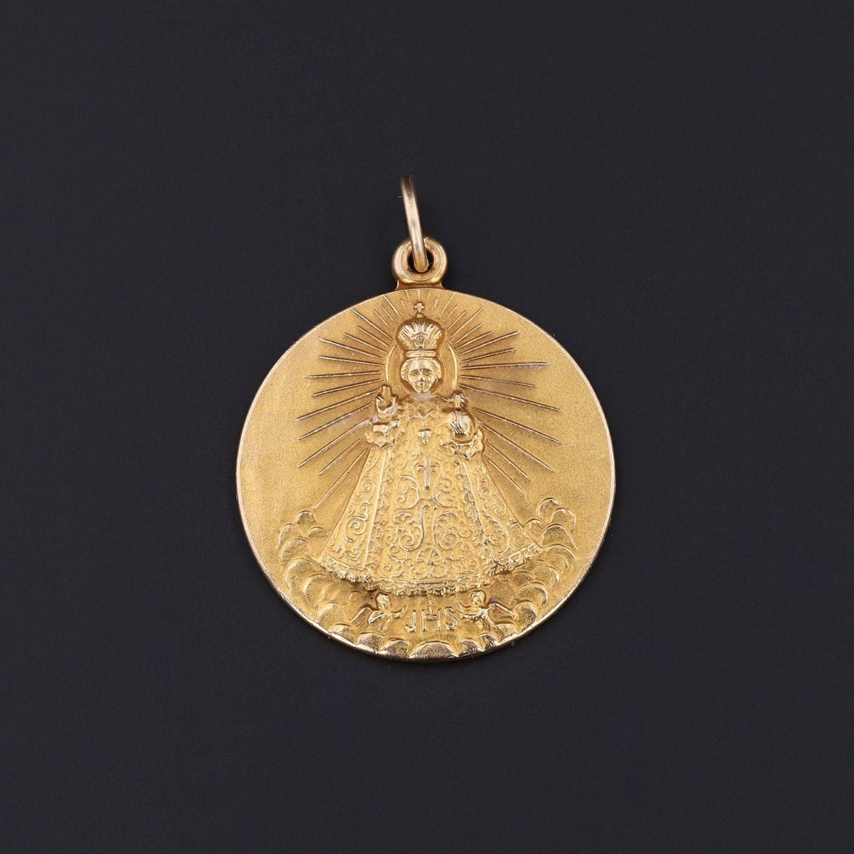 Vintage Infant Jesus of Prague Pendant of 10k Gold - Trademark Antiques
