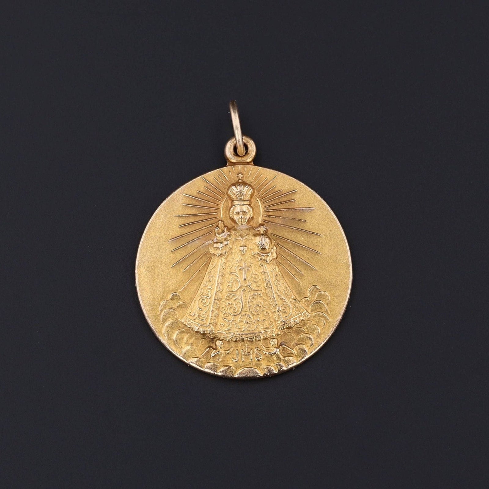 Vintage Infant Jesus of Prague Pendant of 10k Gold - Trademark Antiques