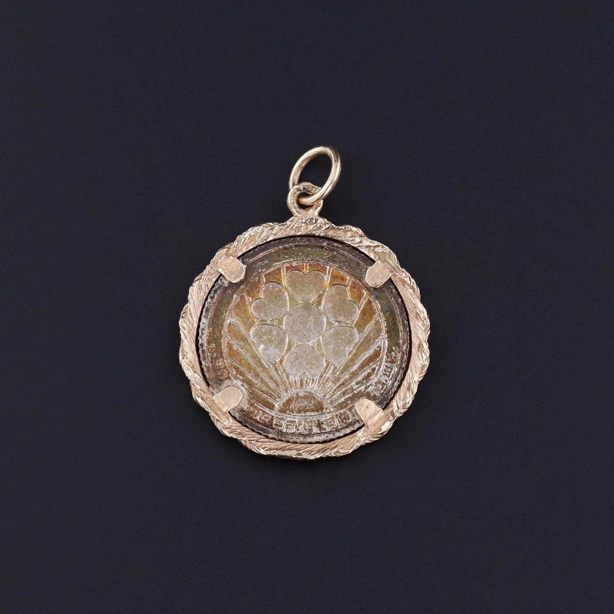Vintage Israeli Silver Peace Dove Coin in 12ct Gold - Trademark Antiques