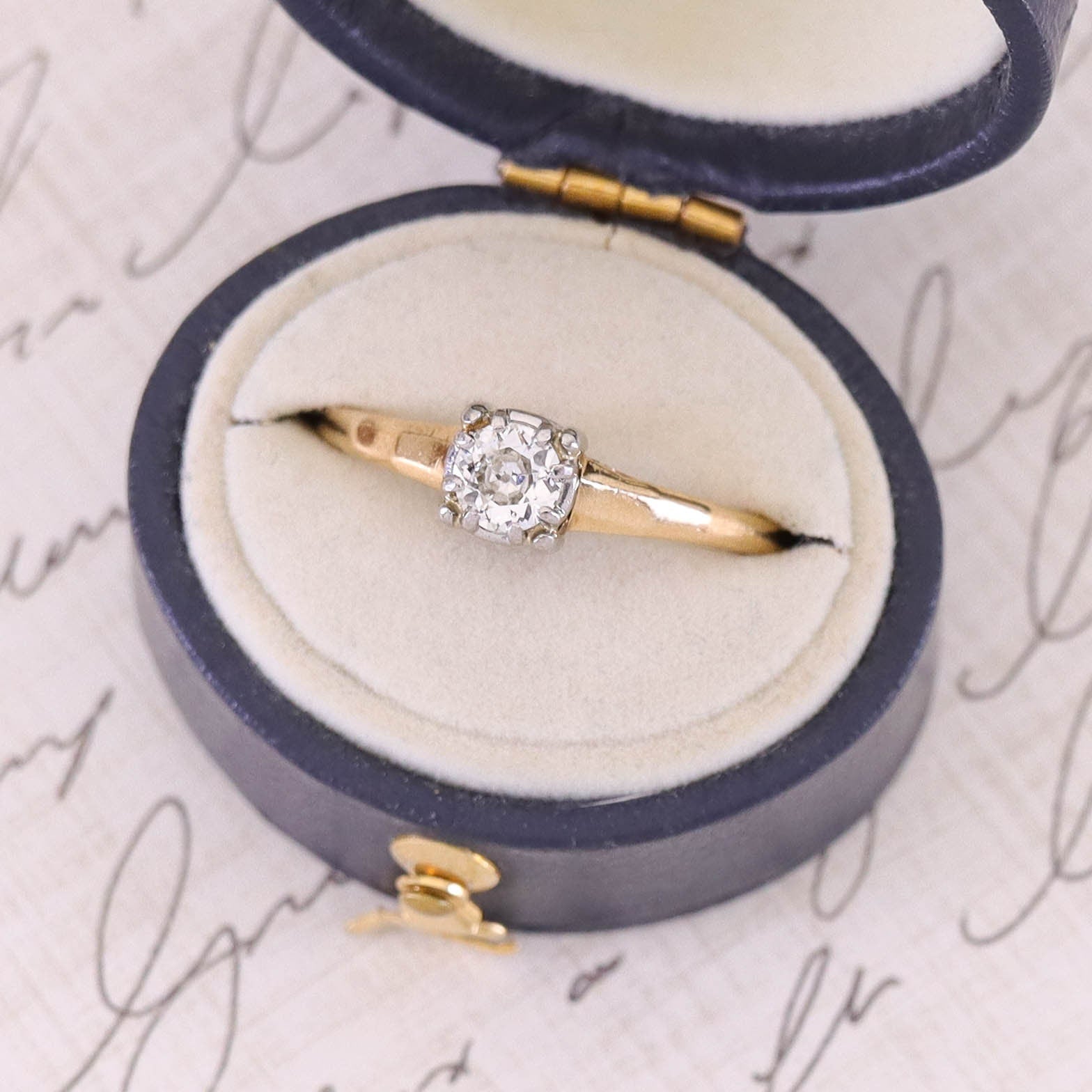 Vintage Jabel Diamond Engagement Ring of 14k Gold - Trademark Antiques