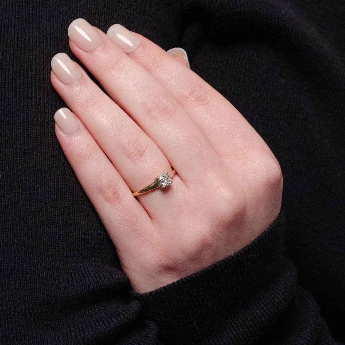 Vintage Jabel Diamond Engagement Ring of 14k Gold - Trademark Antiques