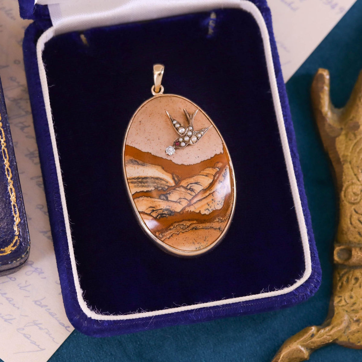 Vintage Landscape Pendant of Sandstone - Trademark Antiques