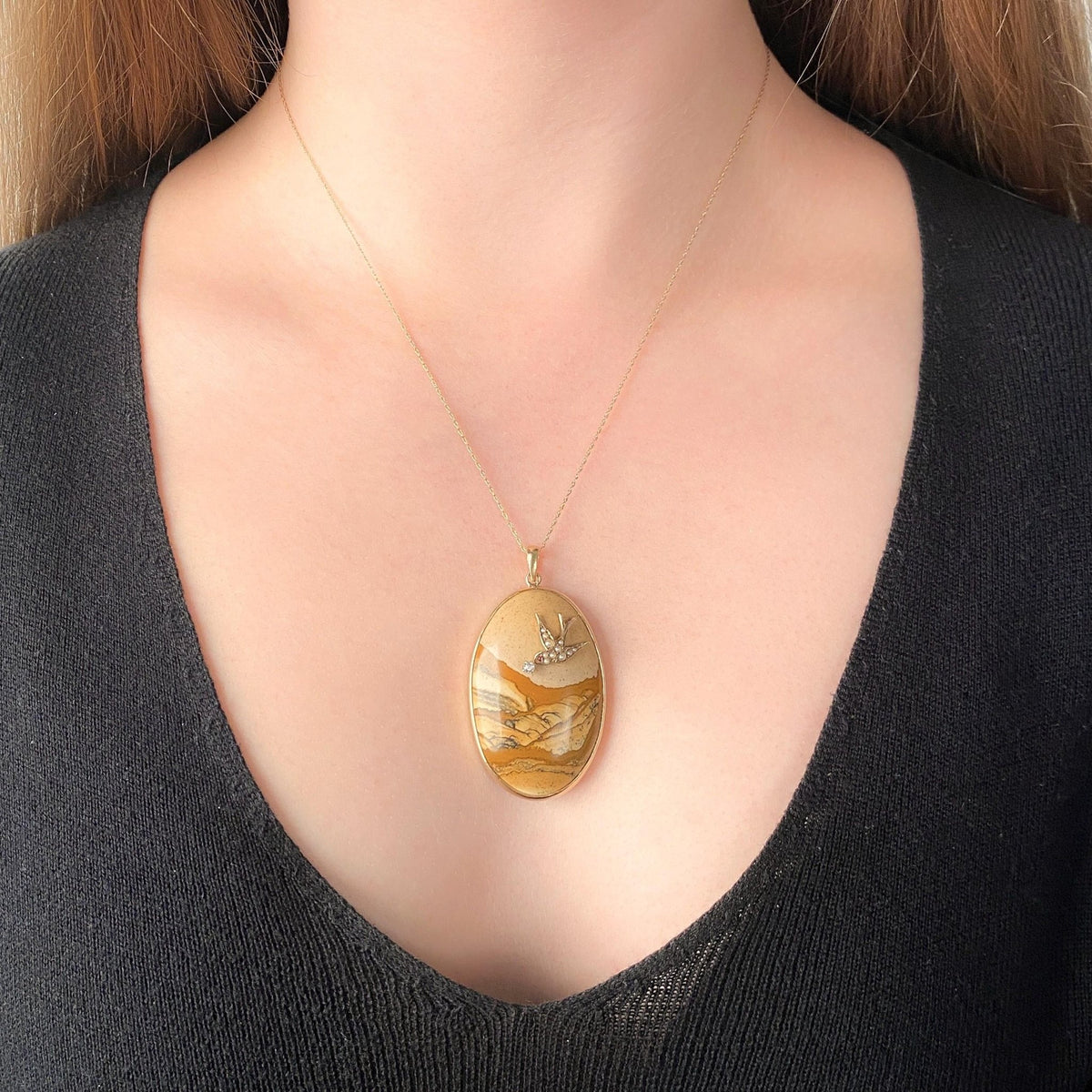 Vintage Landscape Pendant of Sandstone - Trademark Antiques