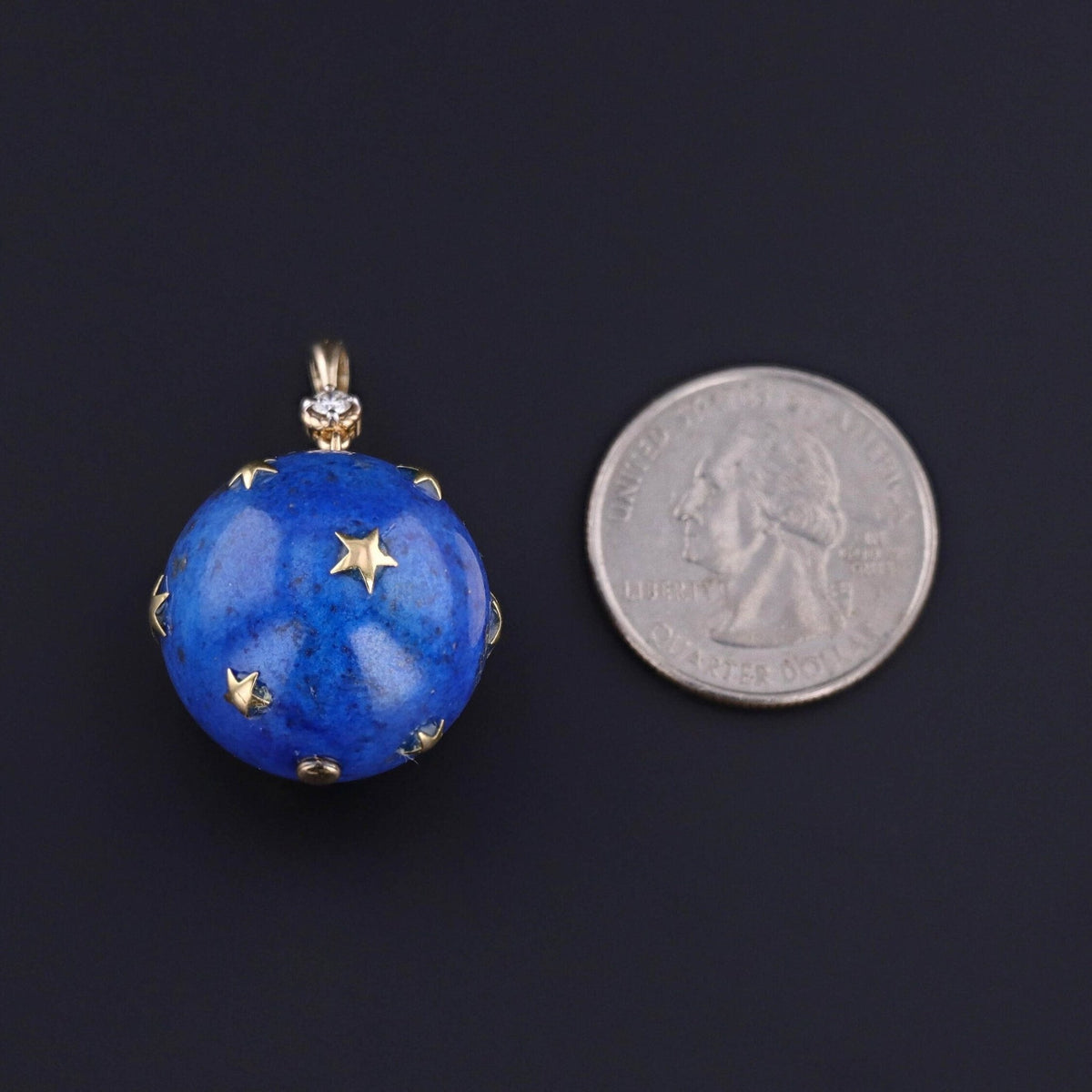 Vintage Lapis Lazuli and Diamond Star Pendant - Trademark Antiques