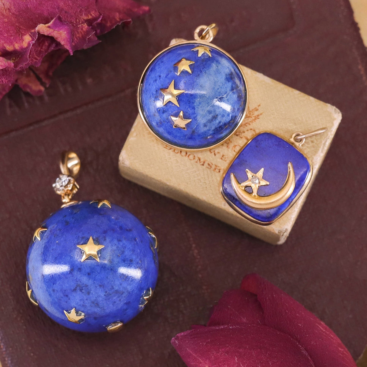 Vintage Lapis Lazuli and Diamond Star Pendant - Trademark Antiques