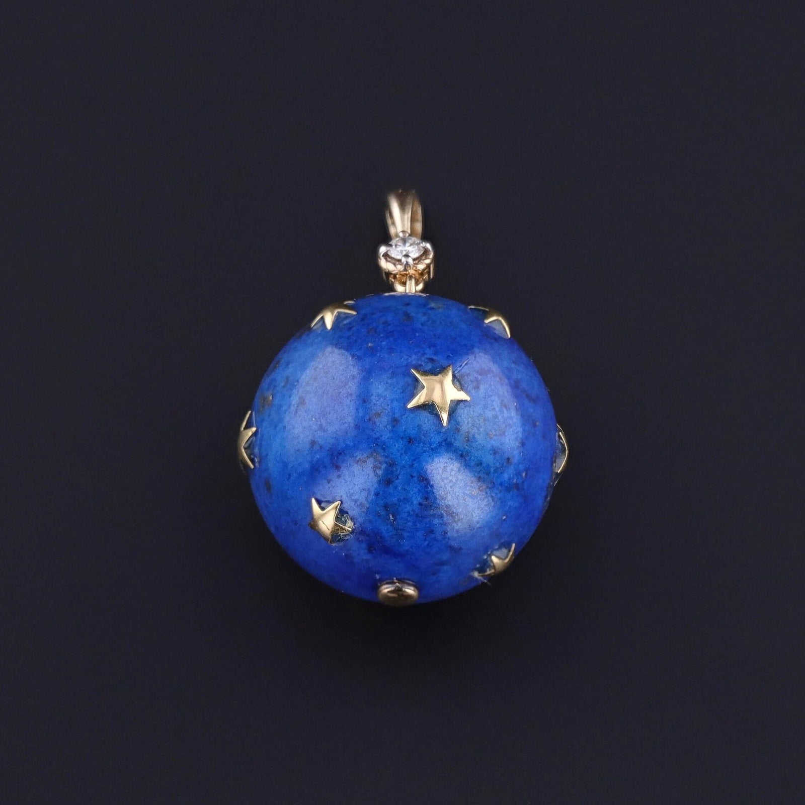 Vintage Lapis Lazuli and Diamond Star Pendant - Trademark Antiques