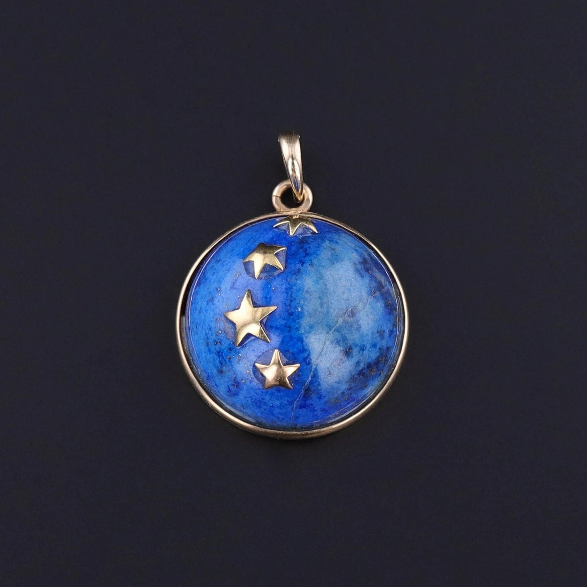 Vintage Lapis Lazuli Star Pendant of 18k Gold - Trademark Antiques