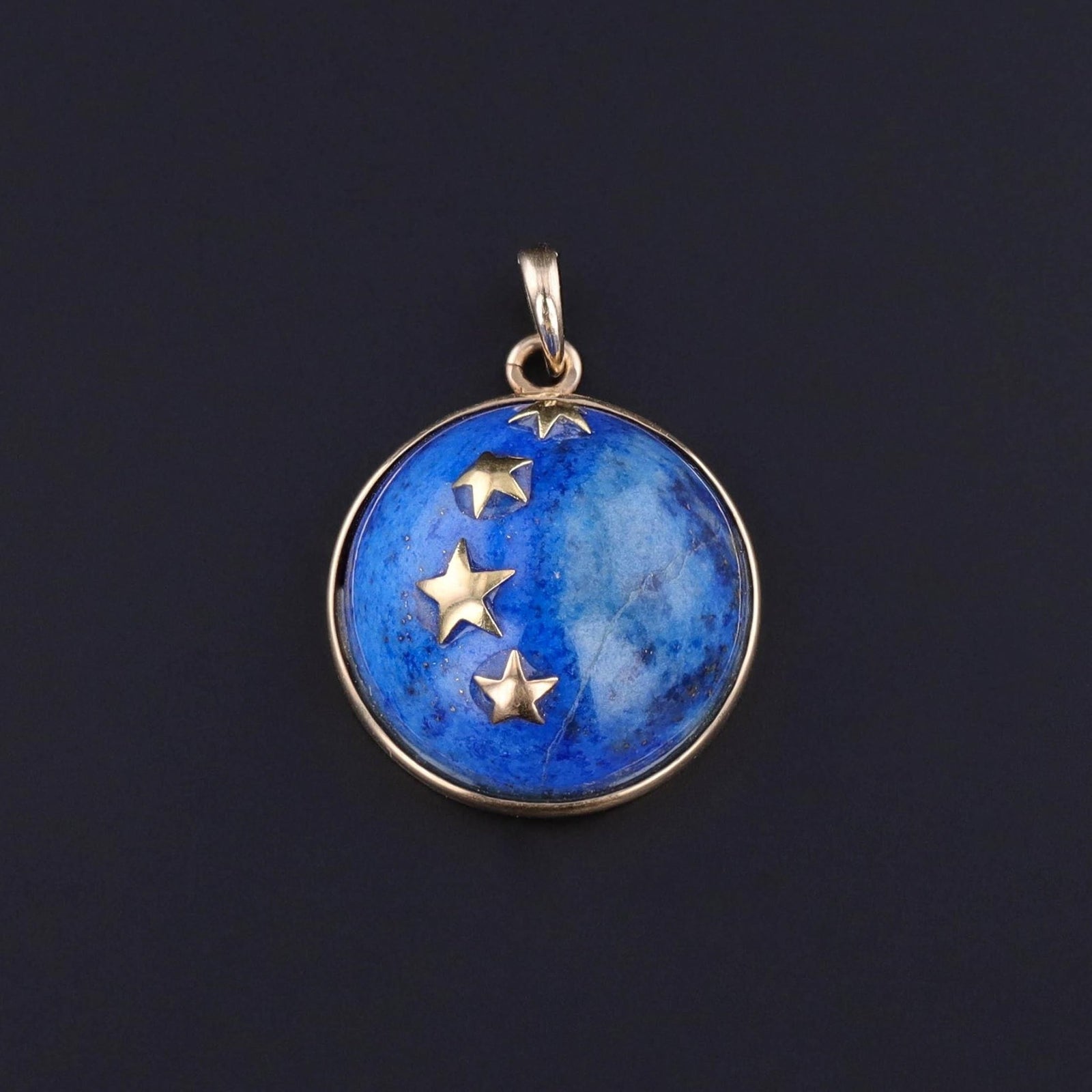 Vintage Lapis Lazuli Star Pendant of 18k Gold - Trademark Antiques