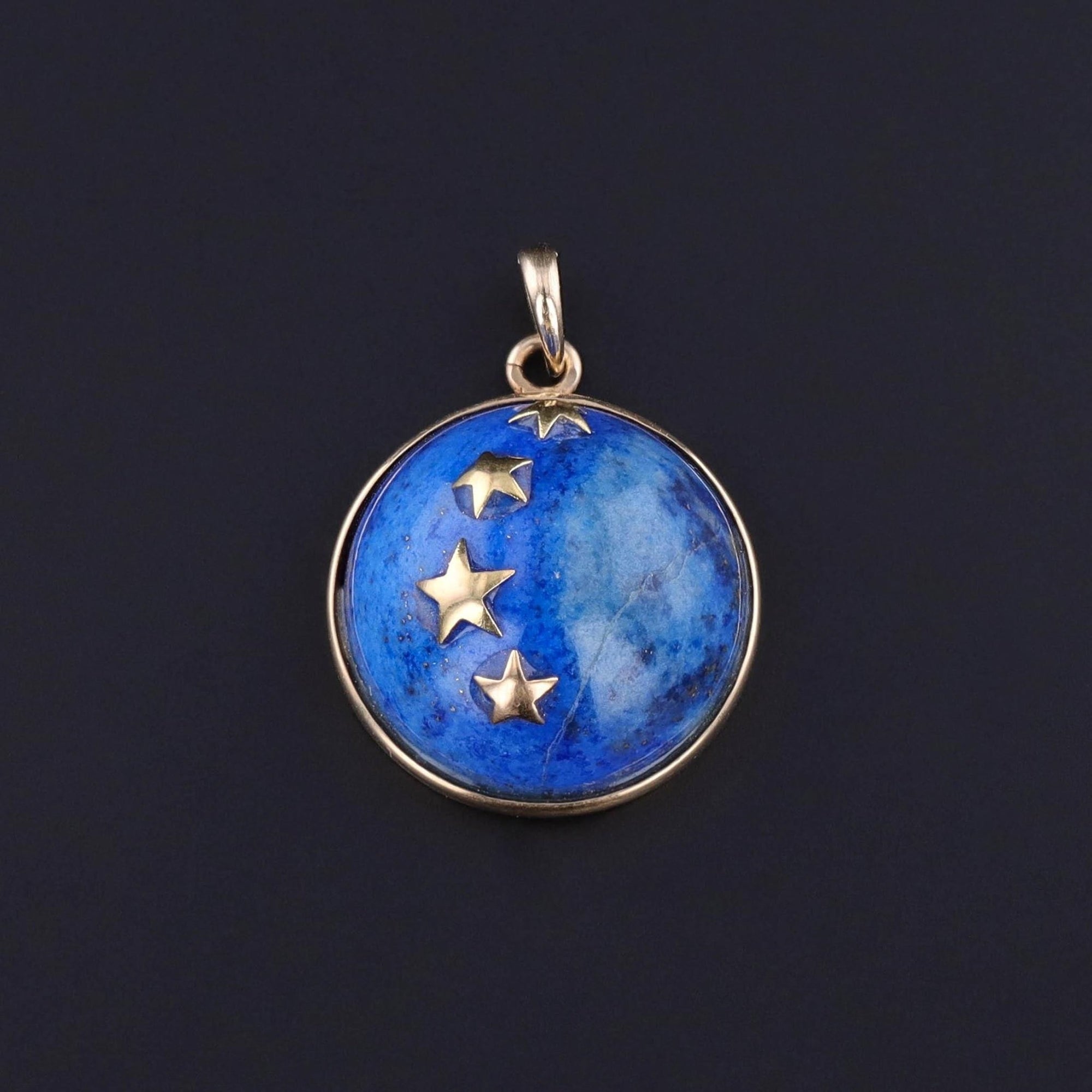 Vintage Lapis Lazuli Star Pendant of 18k Gold - Trademark Antiques