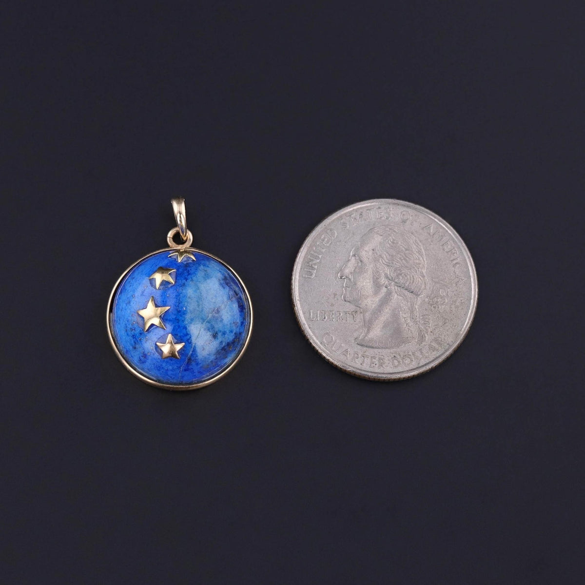 Vintage Lapis Lazuli Star Pendant of 18k Gold - Trademark Antiques