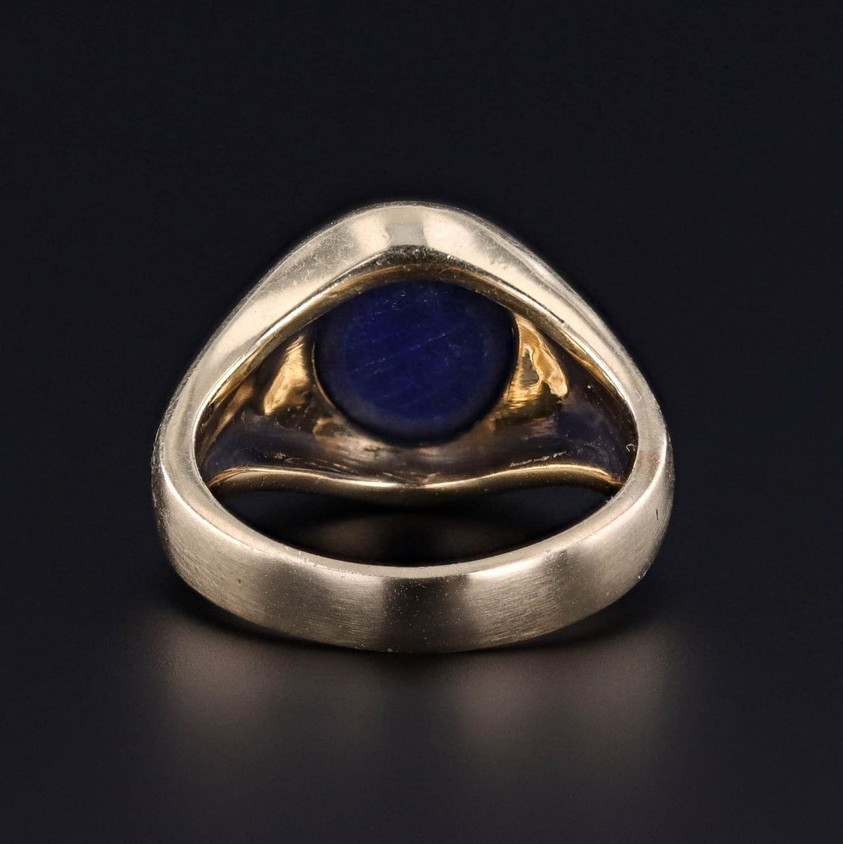 Vintage Lapis Signet Ring of 14k Gold - Trademark Antiques