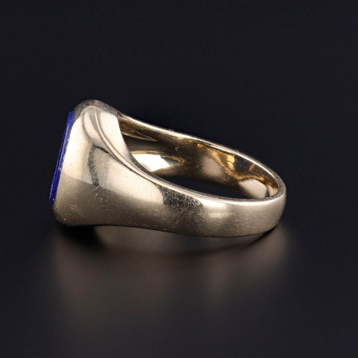 Vintage Lapis Signet Ring of 14k Gold - Trademark Antiques