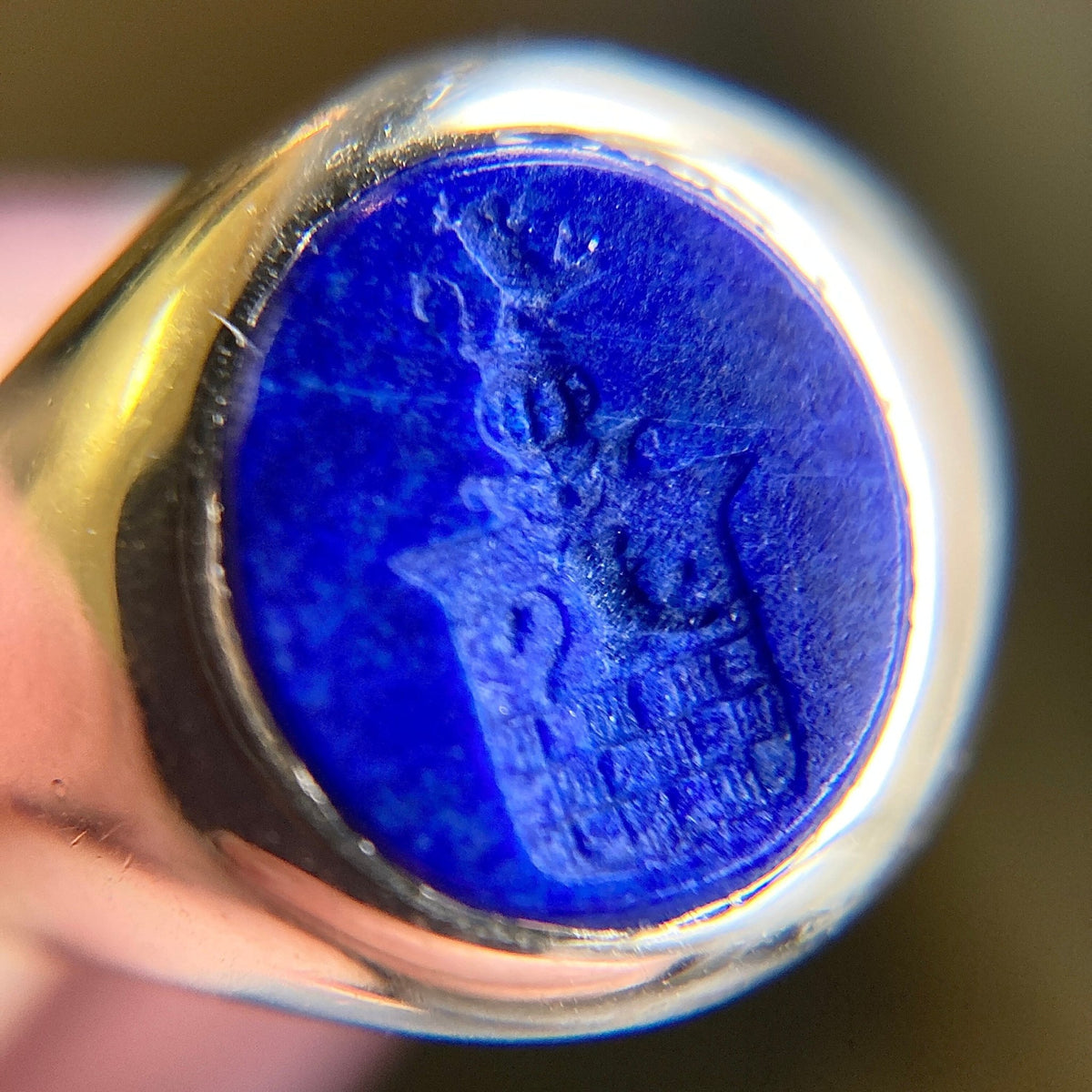 Vintage Lapis Signet Ring of 14k Gold - Trademark Antiques