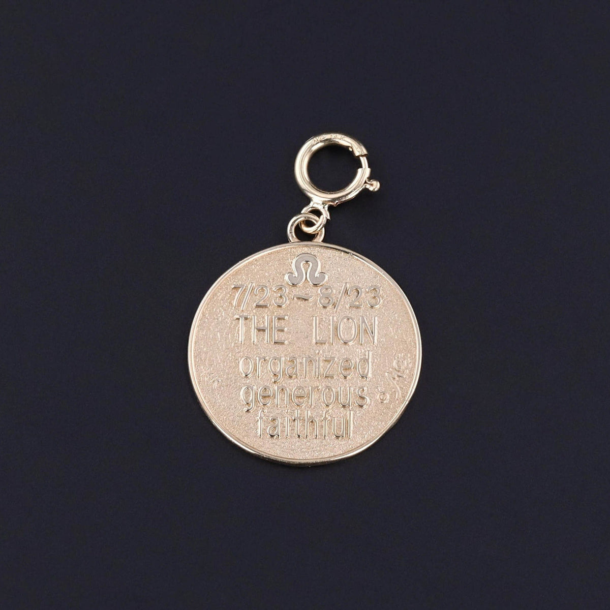 Vintage Leo Zodiac Pendant of 14k Gold - Trademark Antiques