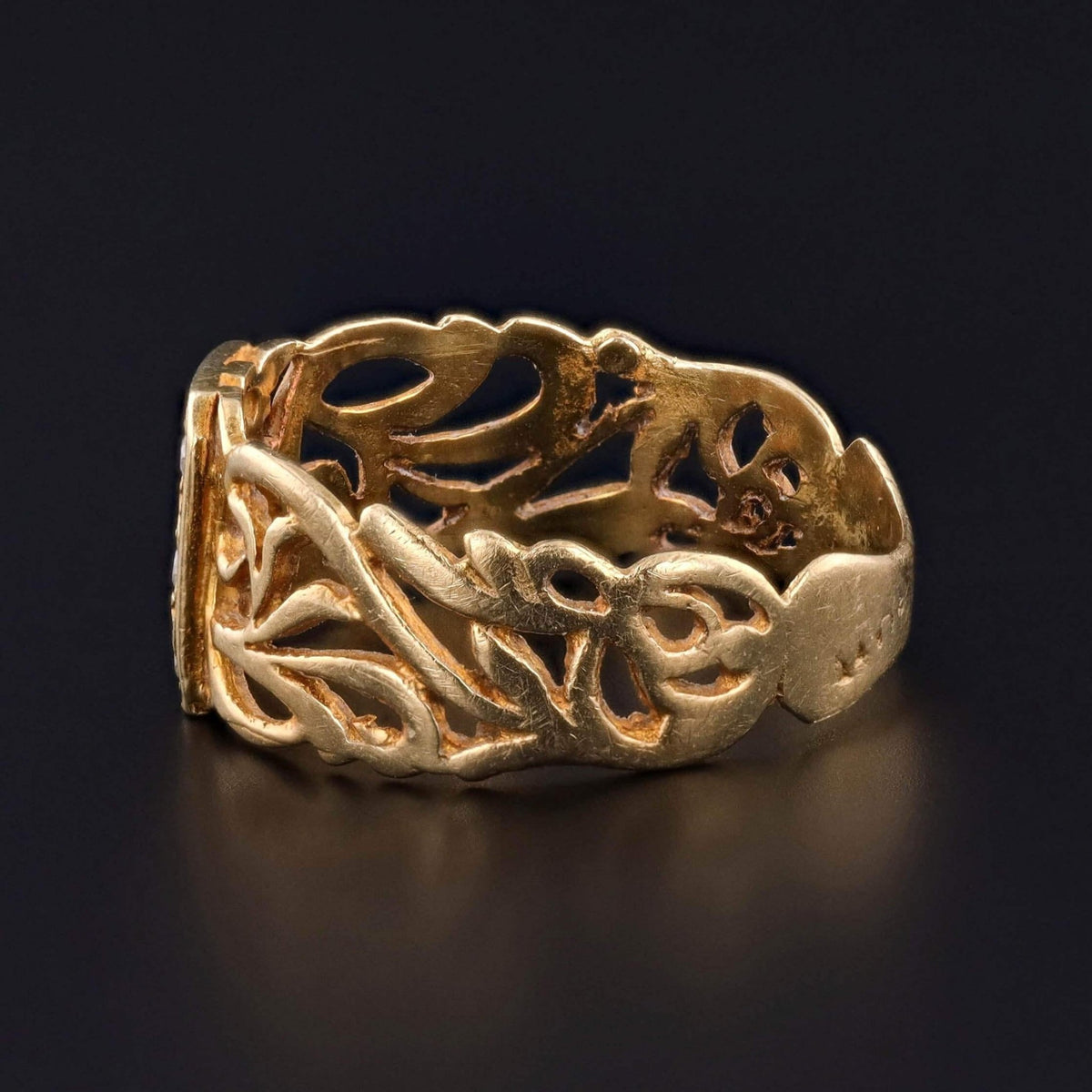 Vintage Letter A Ring of 14k Gold - Trademark Antiques