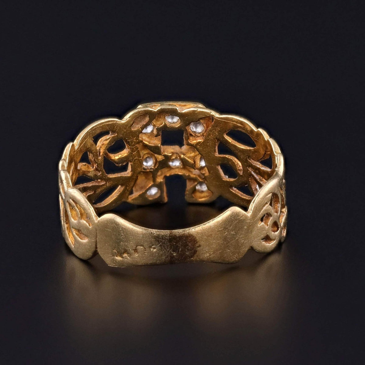 Vintage Letter A Ring of 14k Gold - Trademark Antiques