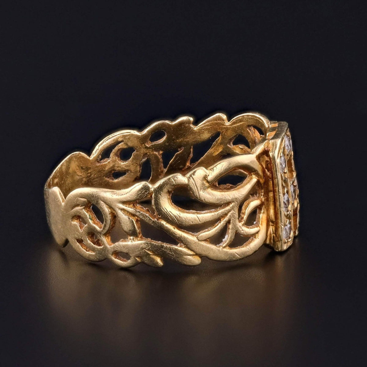 Vintage Letter A Ring of 14k Gold - Trademark Antiques