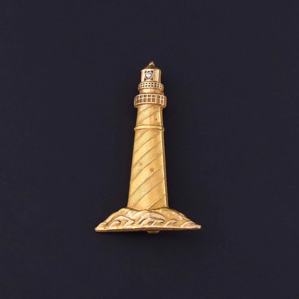 Vintage Lighthouse Brooch of 10k Gold - Trademark Antiques