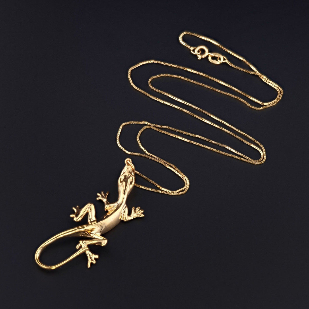 Vintage Lizard Conversion Pendant of 14k Gold - Trademark Antiques