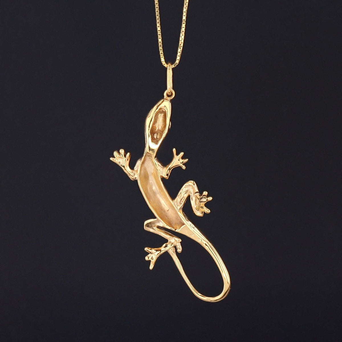 Vintage Lizard Conversion Pendant of 14k Gold - Trademark Antiques