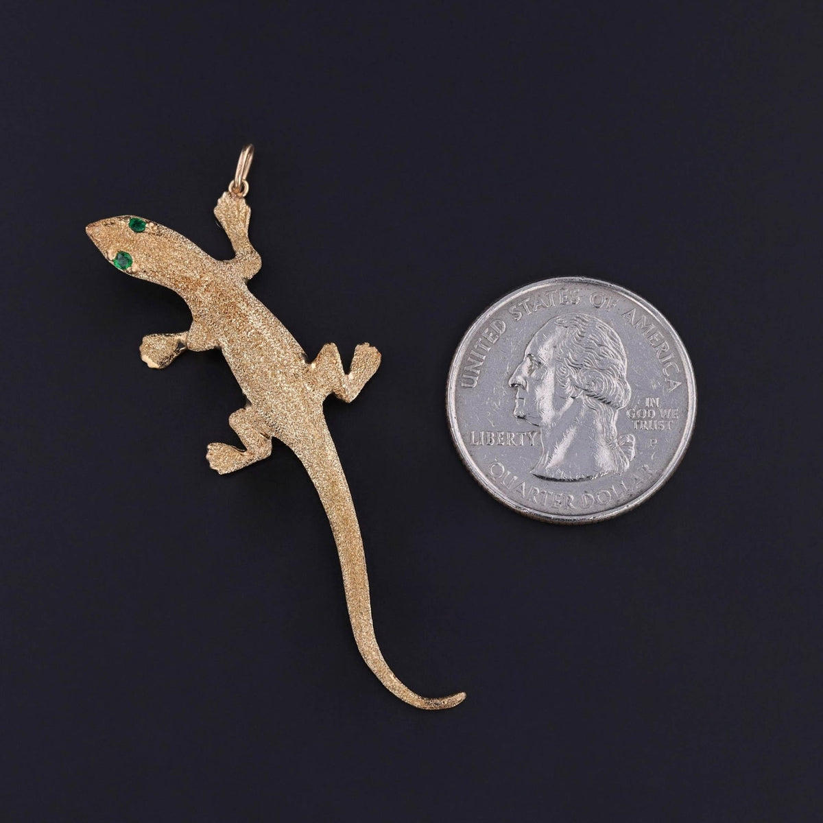 Vintage Lizard Pendant of 14k Gold - Trademark Antiques
