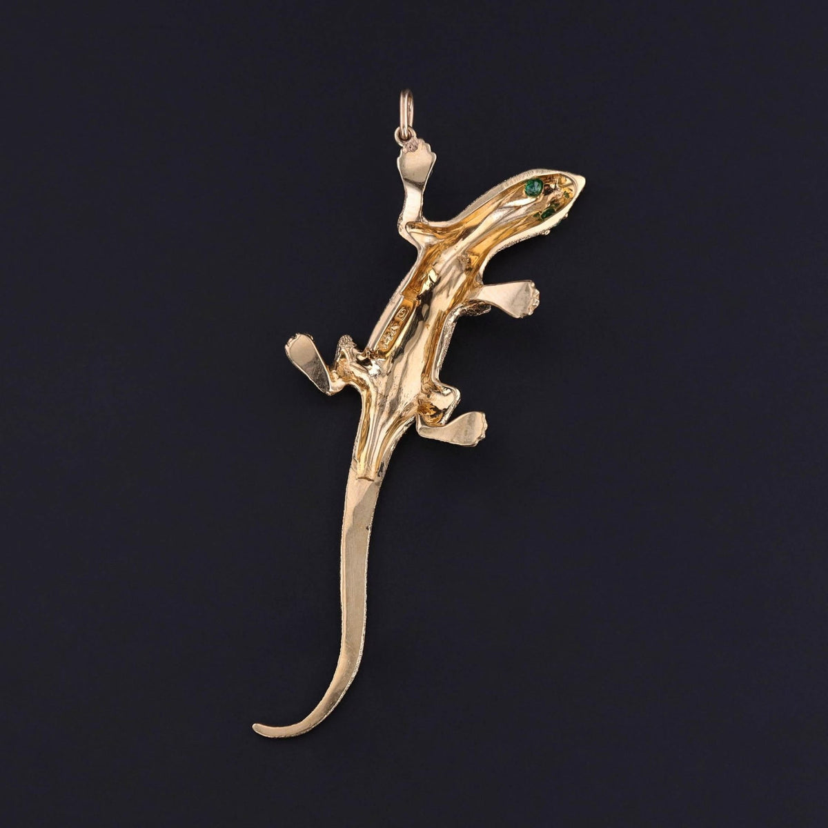 Vintage Lizard Pendant of 14k Gold - Trademark Antiques
