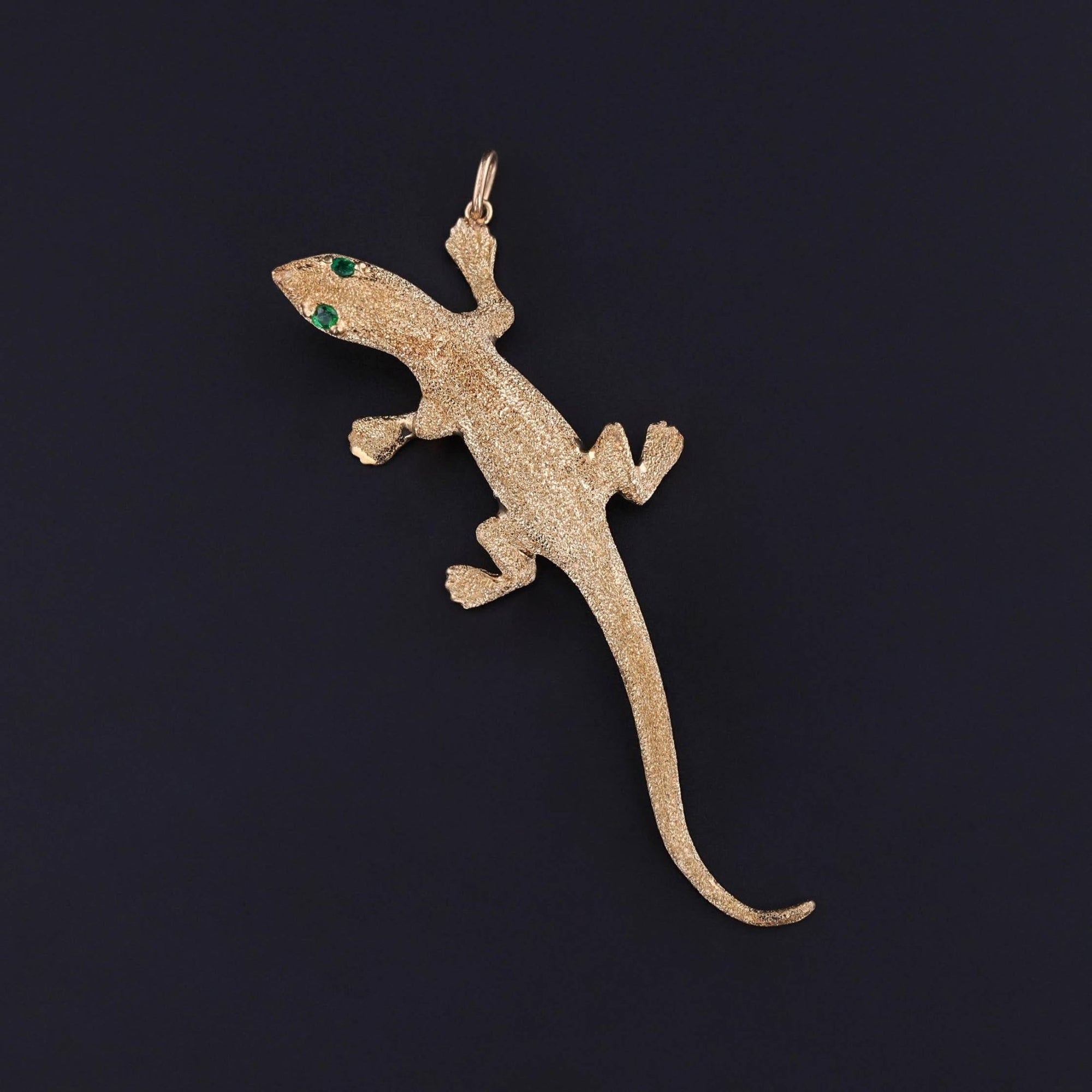 Vintage Lizard Pendant of 14k Gold - Trademark Antiques