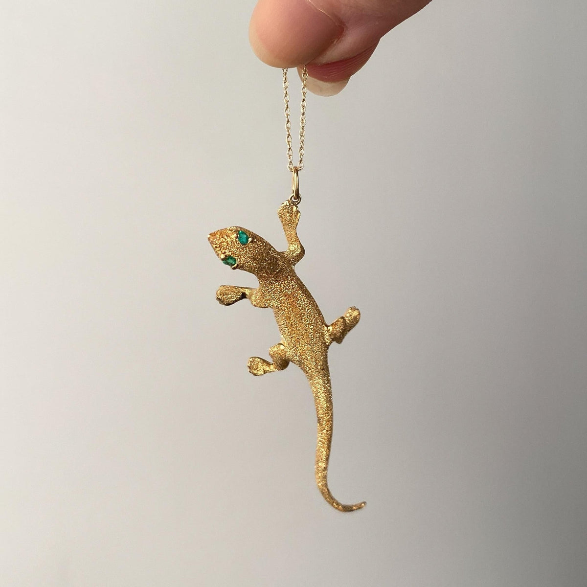 Vintage Lizard Pendant of 14k Gold - Trademark Antiques