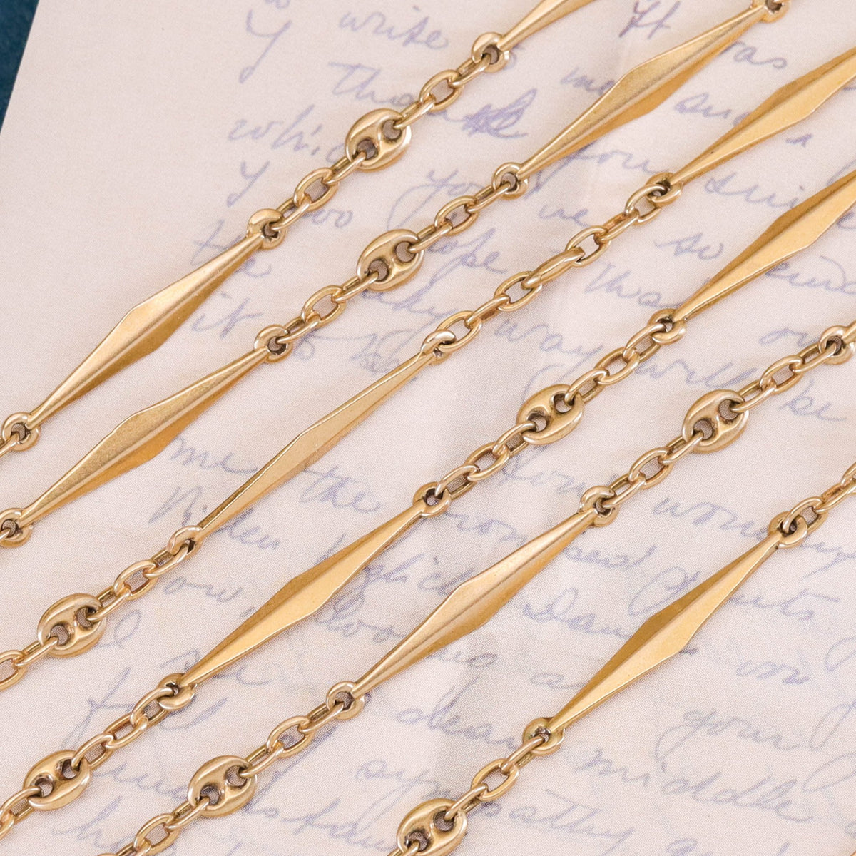 Vintage Long Chain Necklace of 18k Gold - Trademark Antiques