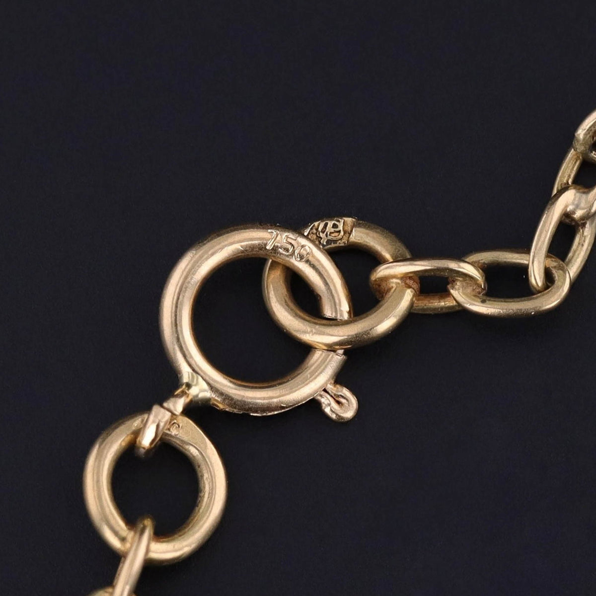 Vintage Long Chain Necklace of 18k Gold - Trademark Antiques