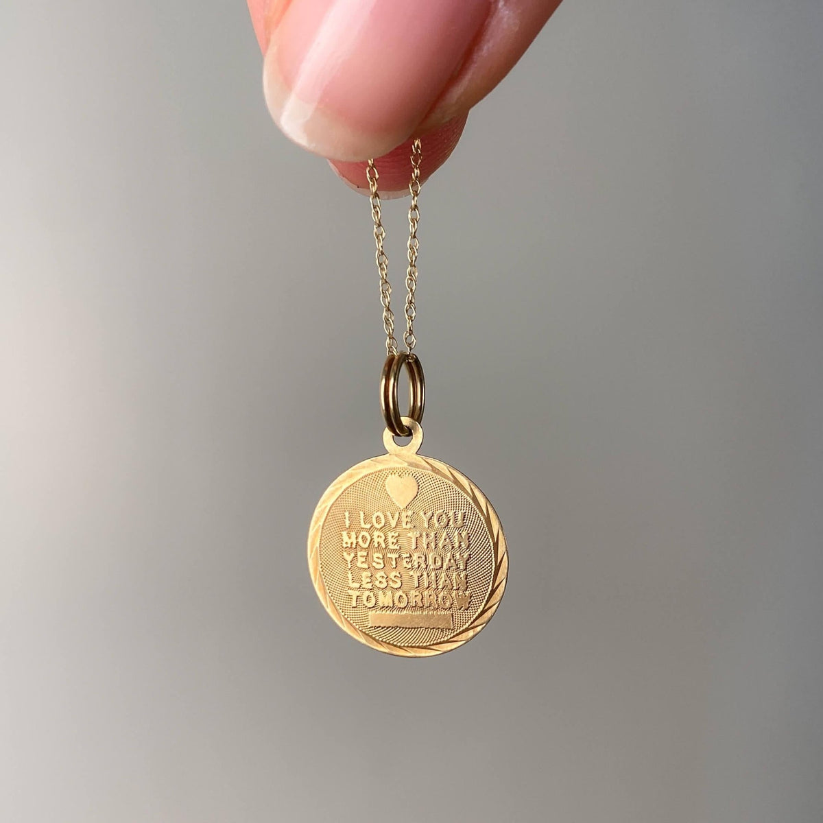 Vintage Love Token Charm of 14k Gold - Trademark Antiques