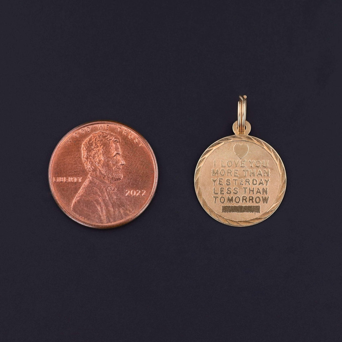Vintage Love Token Charm of 14k Gold - Trademark Antiques